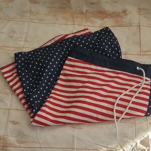 St Johns Bay Mens Swim Trunks Shorts .. 4xlt Above the Knee 10" inseam Americana